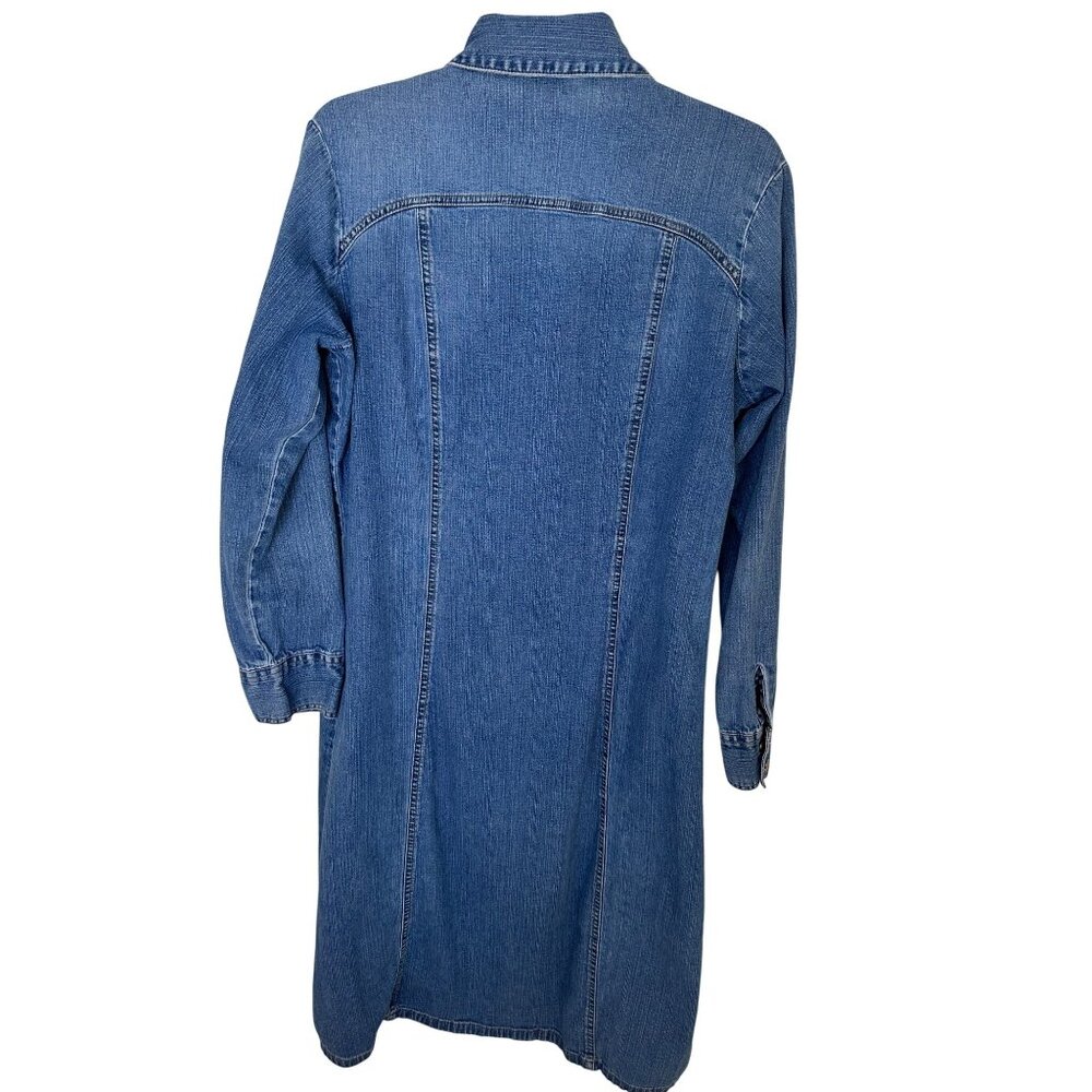 Vintage Levis Womens Western Large Denim Button-Down Long Sleeve Shirt Dress EUC - Picture 5 of 9